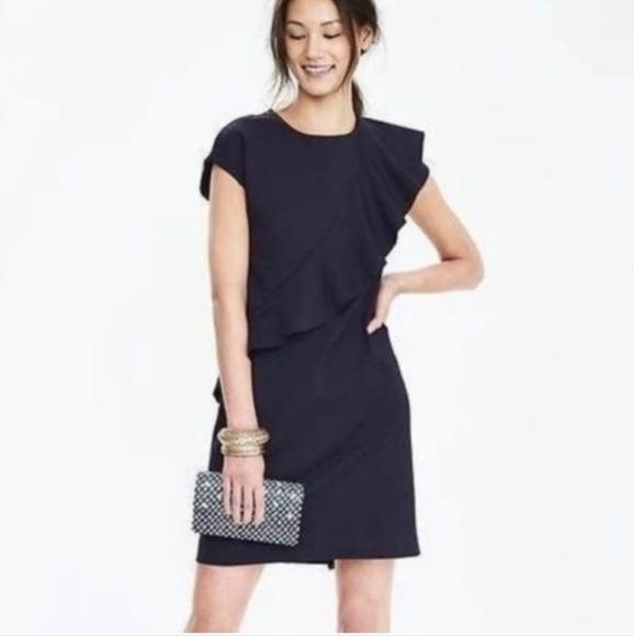 Banana Republic Dresses & Skirts - Banana Republic Knit Asymmetrical Ruffle Dress
